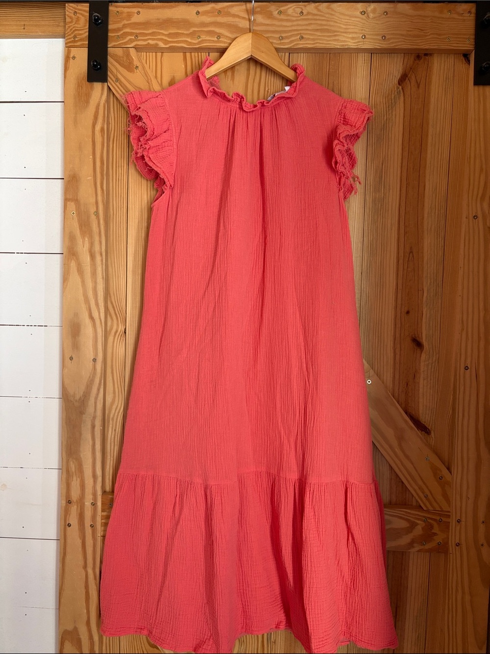 VD ' Coral Ruffle Sleeve Maxi Dress